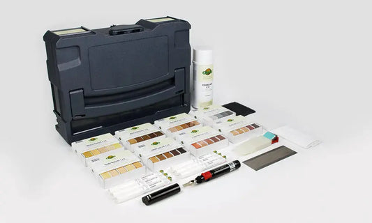 Repair-Systainer BASIC for profesjonell reparasjon av møbler og interiør. Grunnleggende system med voks, verktøy og lakk i praktisk Systainer-koffert.