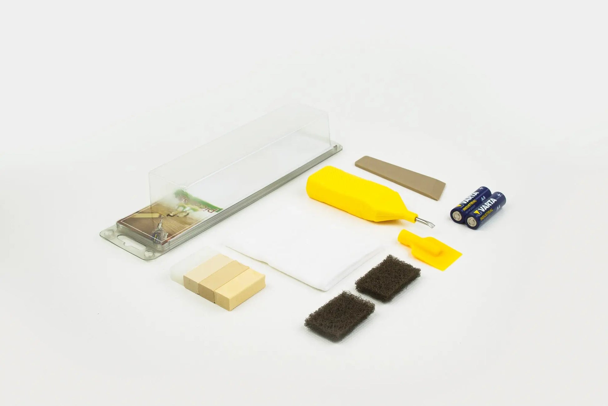 Picobello MINI reparasjonssett i lyse fargetoner for tre- og dekoroverflater. Kompakt sett for reparasjon av riper og skader. Perfekt for hjemmebruk.