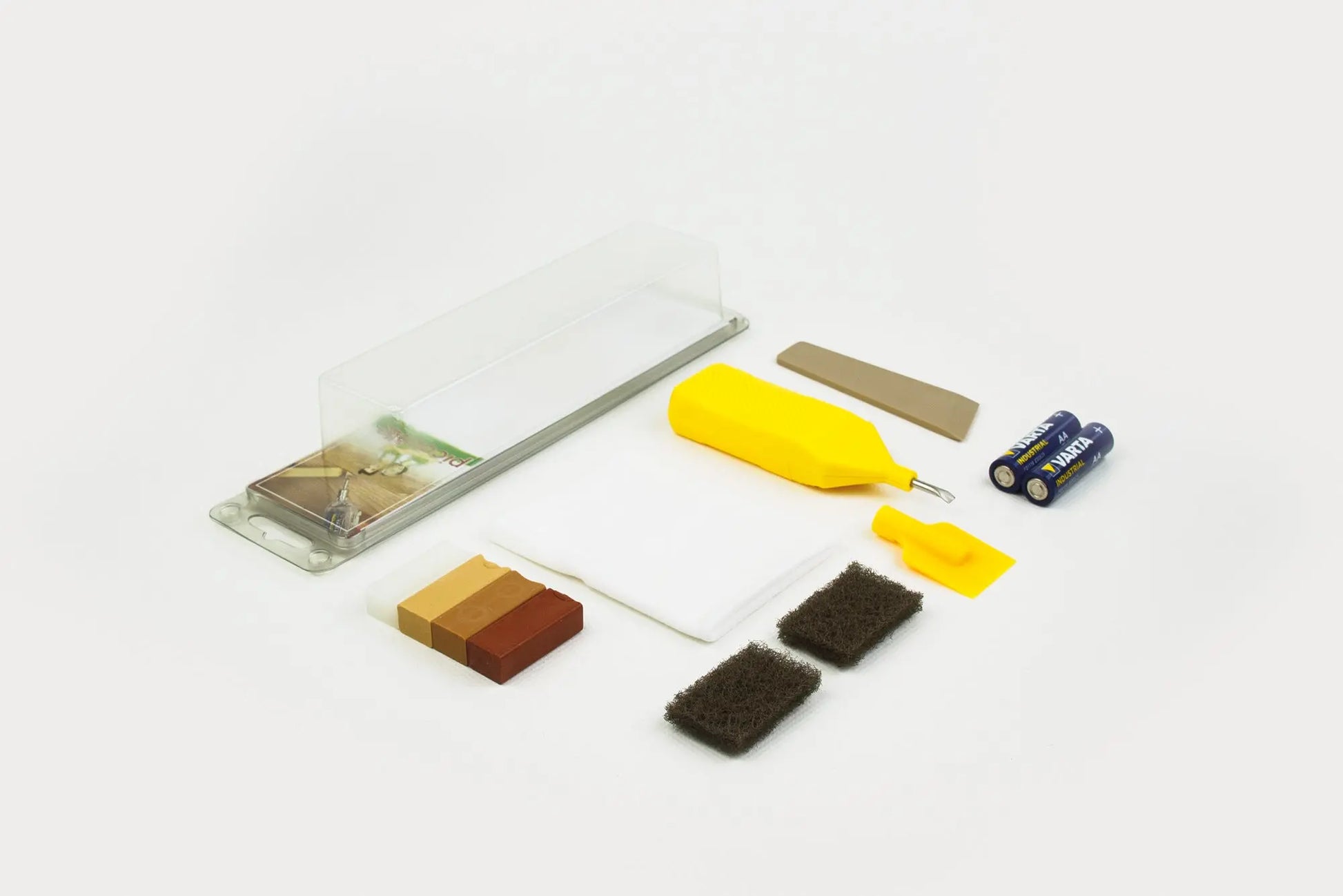 Picobello MINI reparasjonssett i middels fargetoner for tre- og dekoroverflater. Kompakt sett for reparasjon av riper og skader. Perfekt for hjemmebruk.